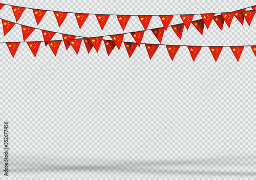 Bunting Hanging Banner China Flag Triangle Background
