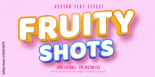 Fruity shots text, 3d pastry style editable font effect