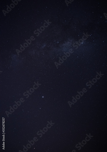 Starry night with the Milky Way, Jupiter, Saturn and Mars