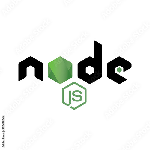 Node Js framework, web development sign. photo