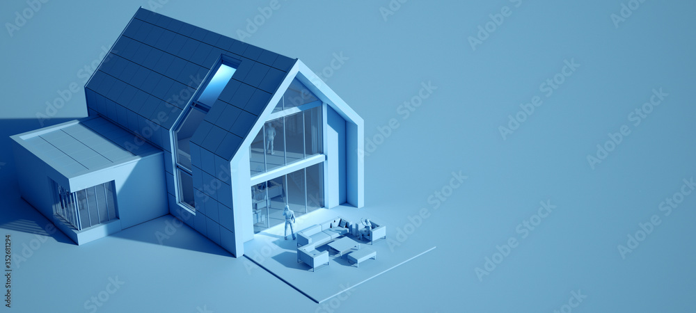House color block blue House color block blue