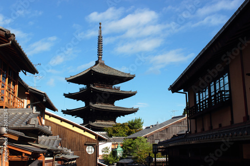 京都 八坂の塔と町並み