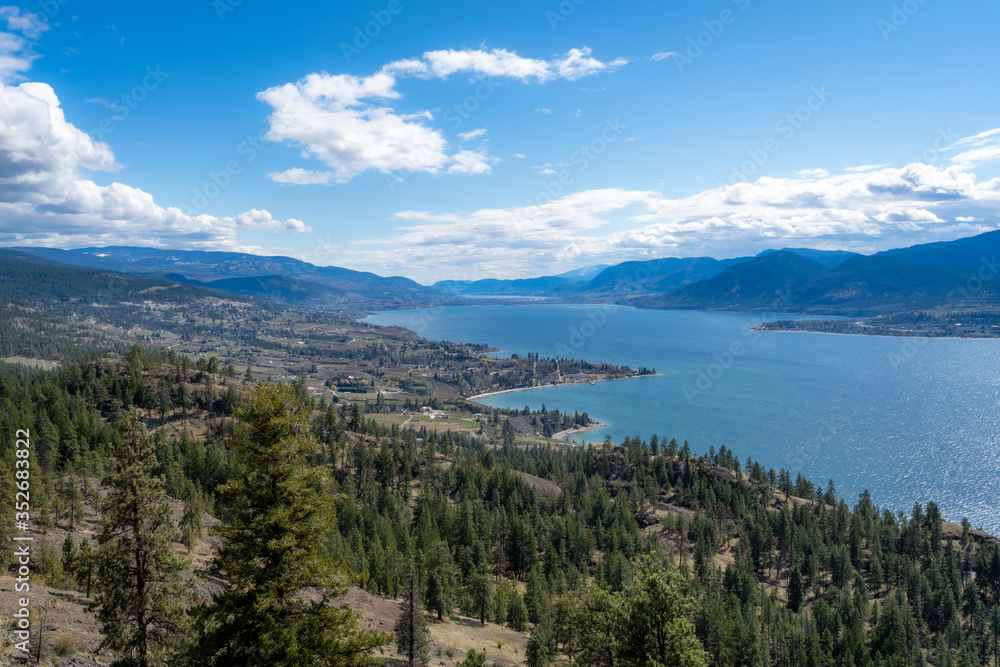 A view from the kvr in Okanagan valley looking towards the town of Penticton bc.