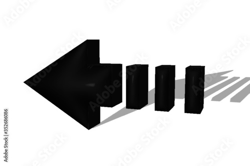 freccia nera sinistra 3d 