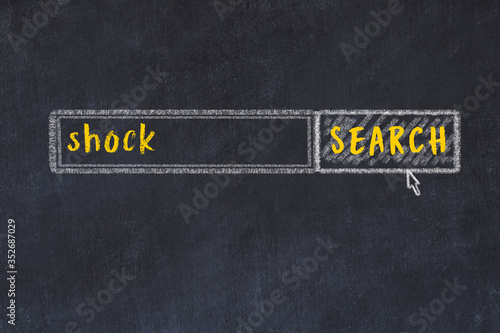 Search engine concept. Looking for shock. Simple chalk sketch and inscription