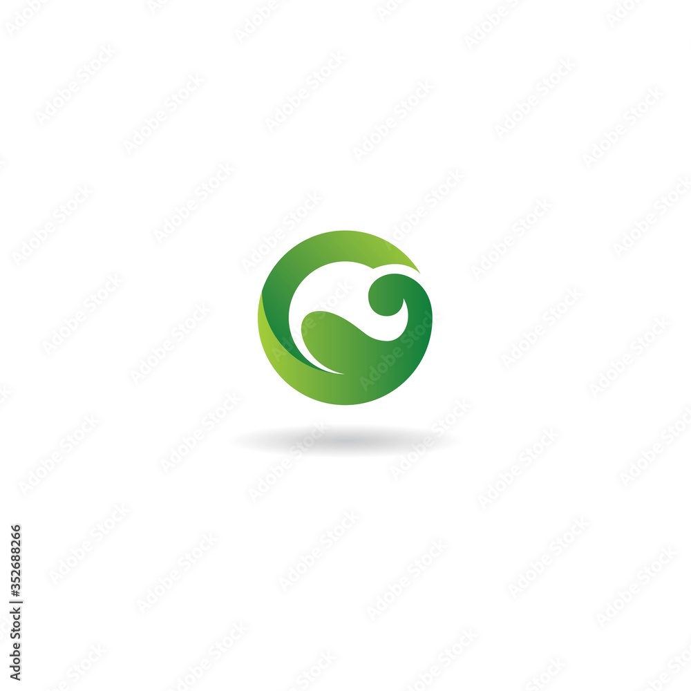initial o with leaf logo design vector template initial o with leaf logo design vector template