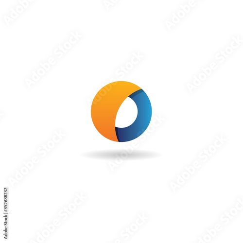 initial o with moon logo design vector template