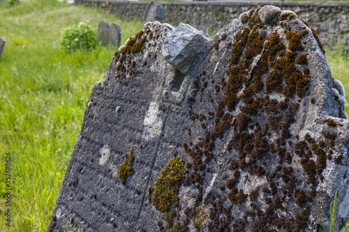 Very old abandoned Jewish cemetery photo