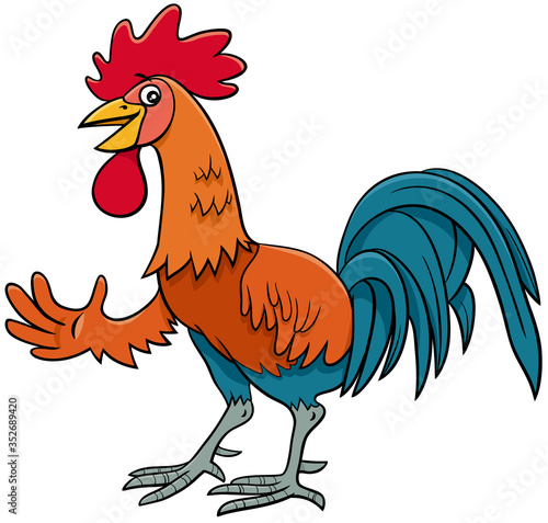 rooster bird farm animal cartoon character