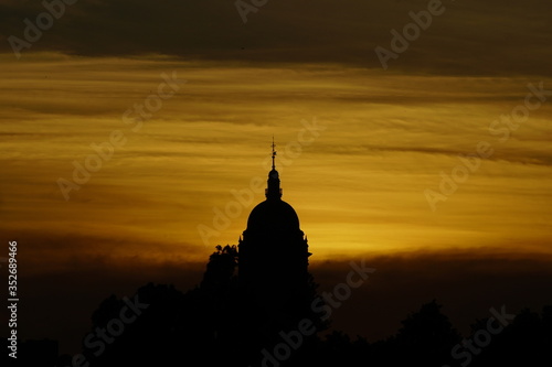 silhouette malaga cathedral tower spain