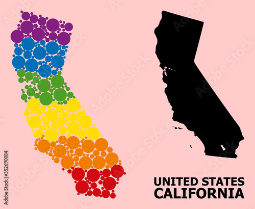 Spectrum Collage Map of California for LGBT