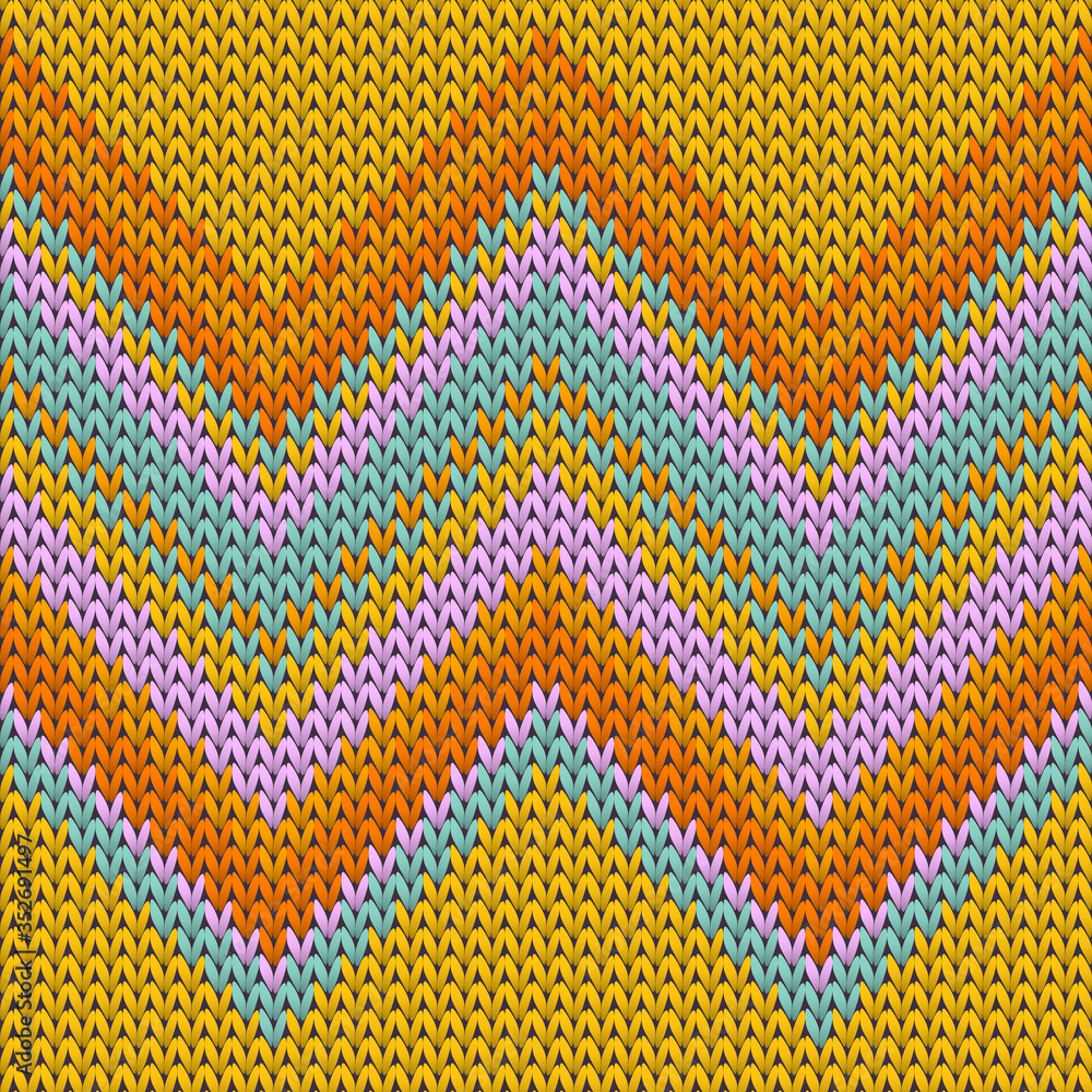 Obraz premium Handmade zig zal lines knitting texture geometric 