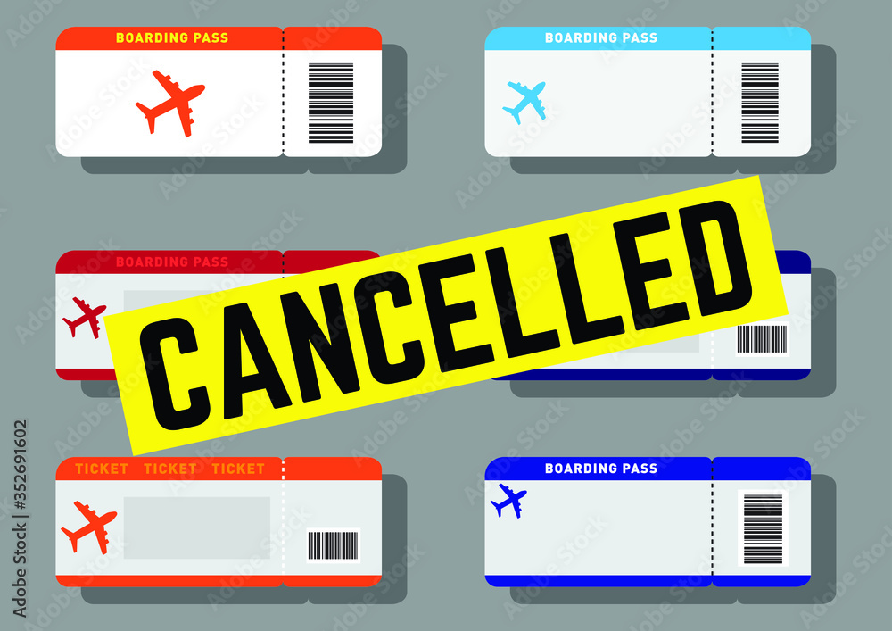 Cancelled airline tickets/boaring passes vector Cancelled airline tickets/boaring passes vector
