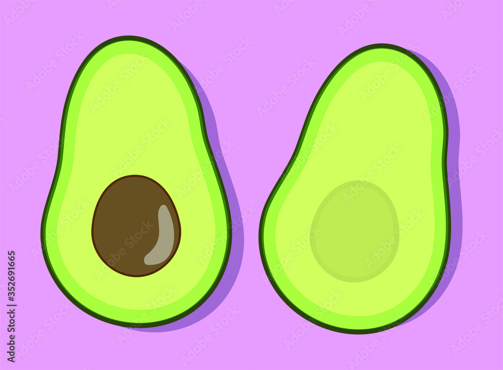 Avocado vector on a pink background Avocado vector on a pink background