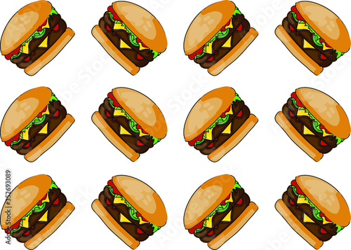 Cheeseburger pattern vector