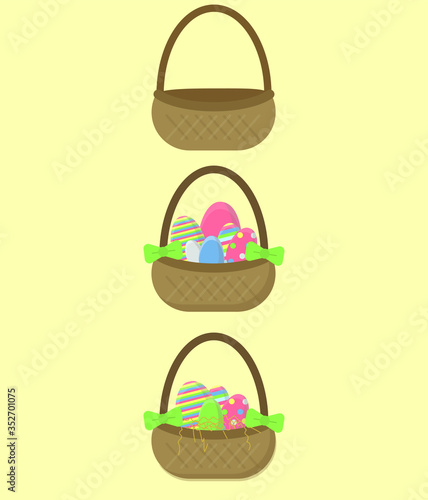 Three easter egg baskets vector