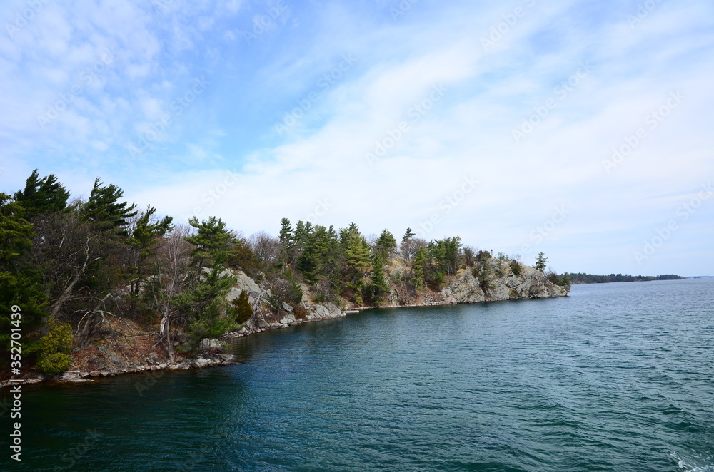Thousand Islands area of Saint Lawrence River in the board of USA and Canada Thousand Islands area of Saint Lawrence River in the board of USA and Canada