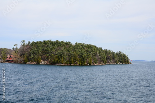 Thousand Islands area of Saint Lawrence River in the board of USA and Canada