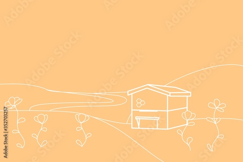 honey  bee hive illustration yellow background 