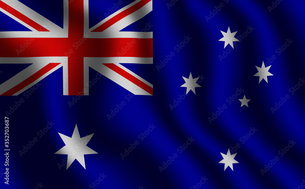 Fototapeta premium Image of the waving flag Australia. 