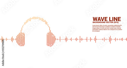 Sound wave Music Equalizer background. audio visual headphone icon with line wave graphic style