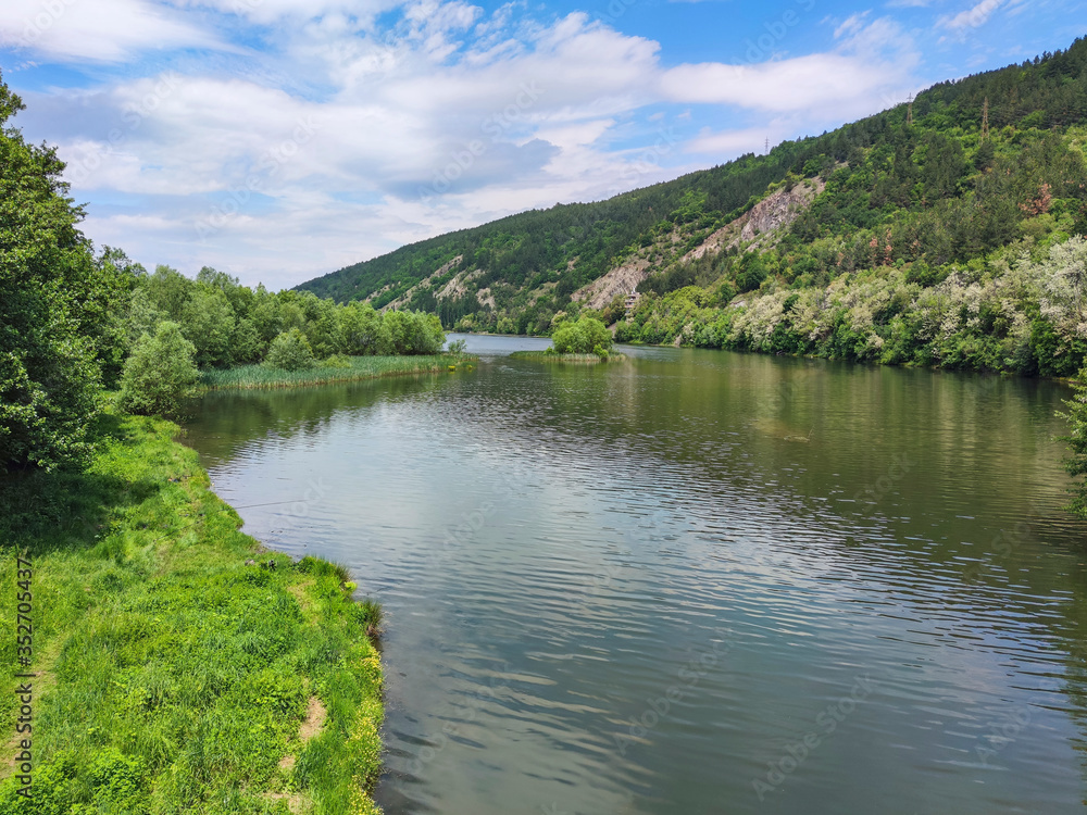 Spring Landscape of Iskar River near Pancharevo lake, Bulgaria