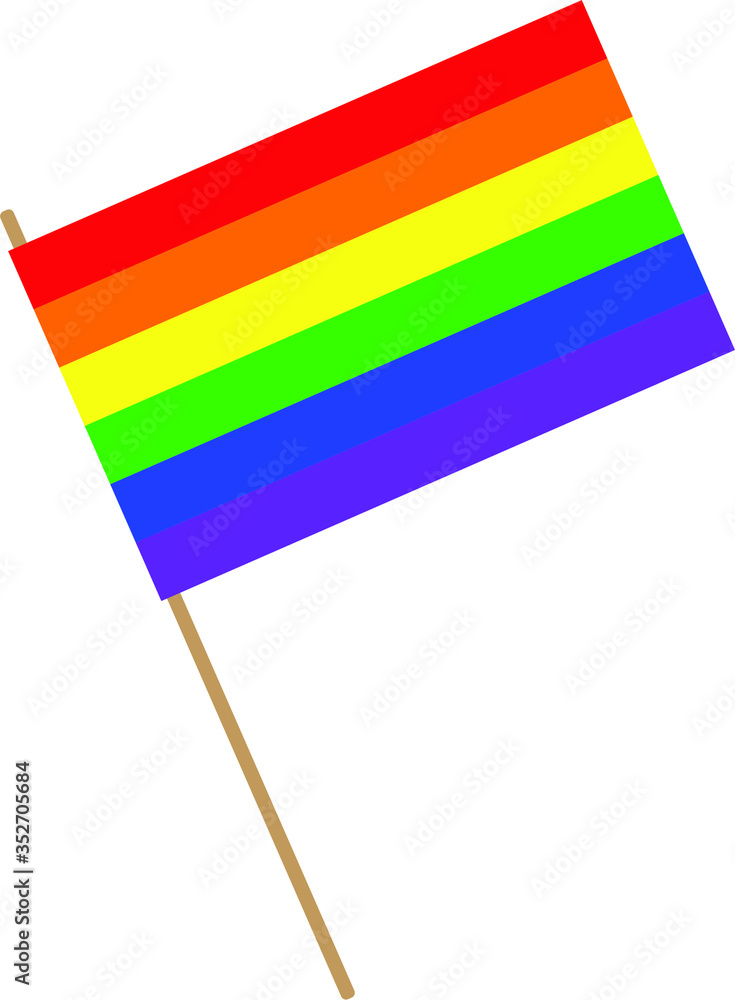 Fototapeta premium Gay pride flag vector on a white background