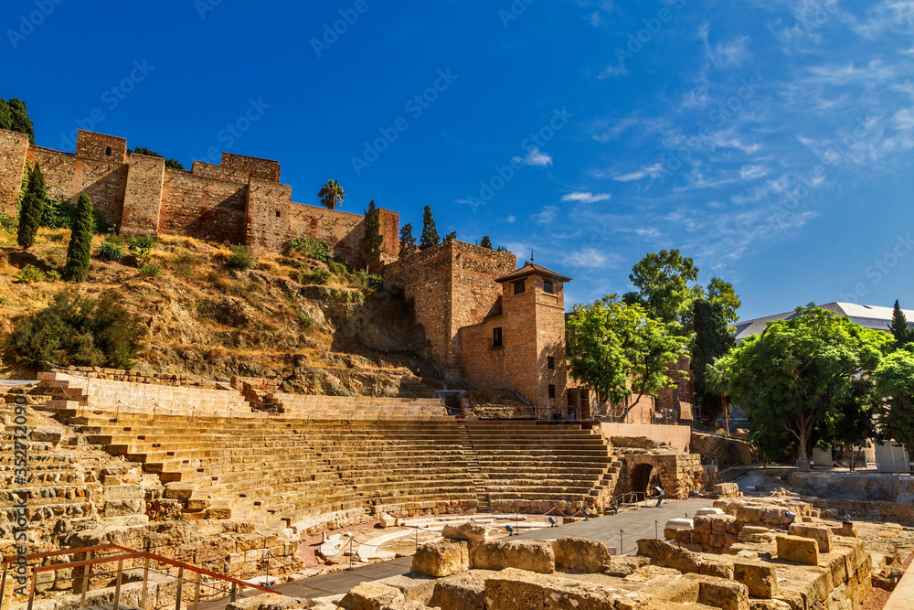 Roman amphitheatre ruins in Malaga
