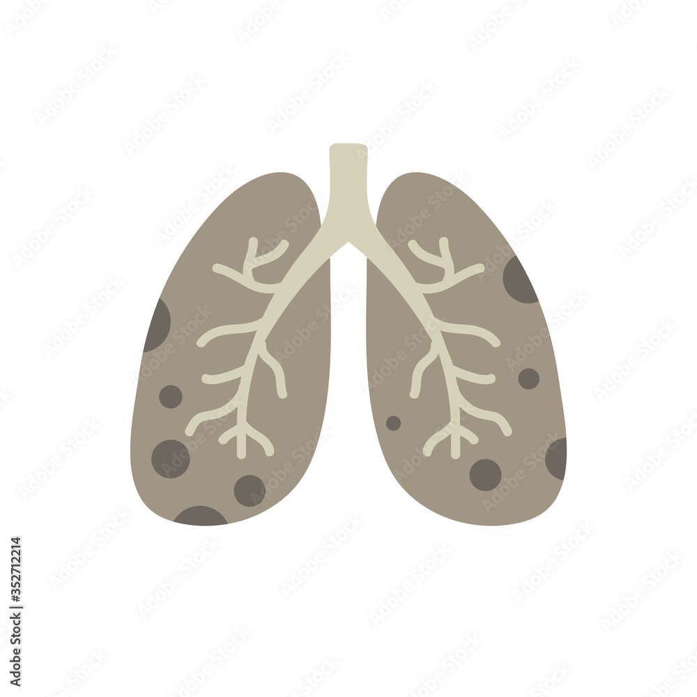damaged lungs icon vector illustration damaged lungs icon vector illustration