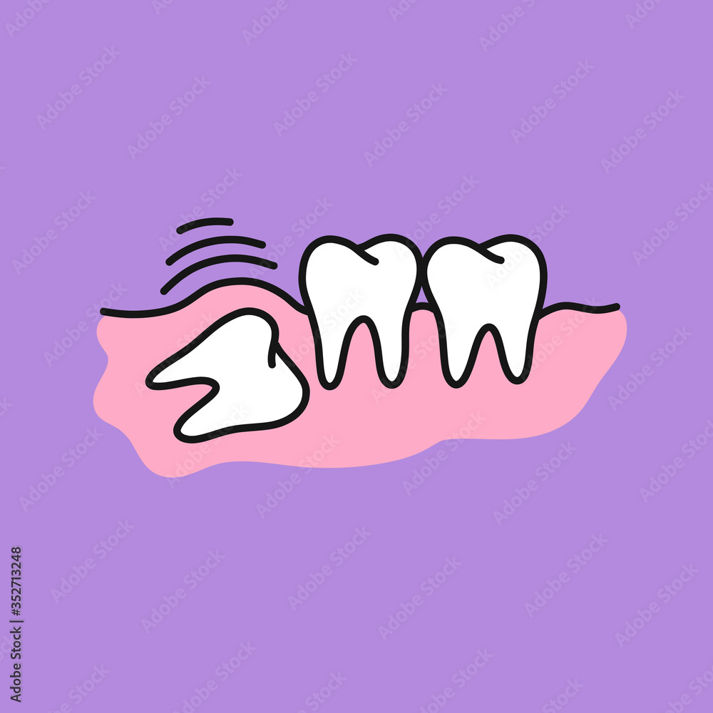 incorrect teething doodle icon, vector illustration incorrect teething doodle icon, vector illustration