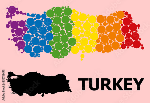 Rainbow Mosaic Map of Turkey for LGBT