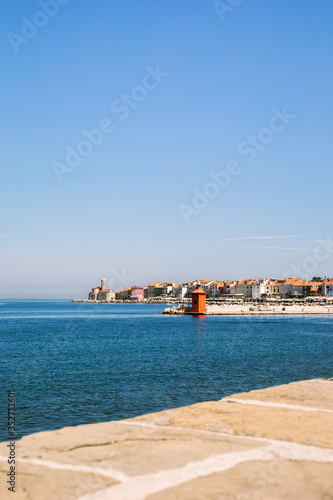 Piran old town and Adriatic sea in Slovenia