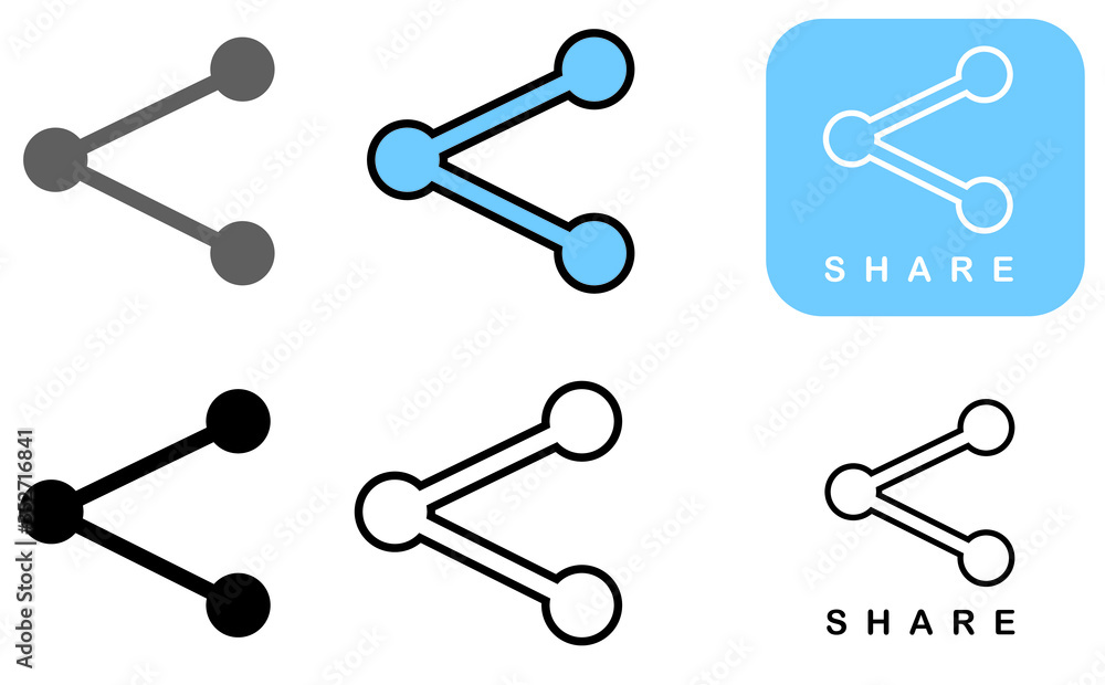 share icon multimedia social web promotion advertising sponsorship vector logo set share icon multimedia social web promotion advertising sponsorship vector logo set