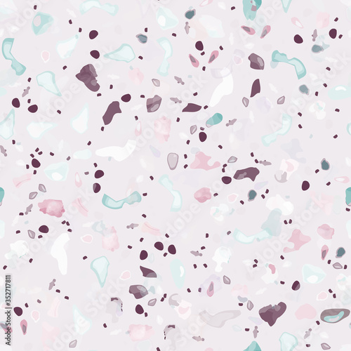Terrazzo Texture Vector. Flooring Seamless Pattern