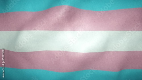 Transgender pride flag waving in the wind