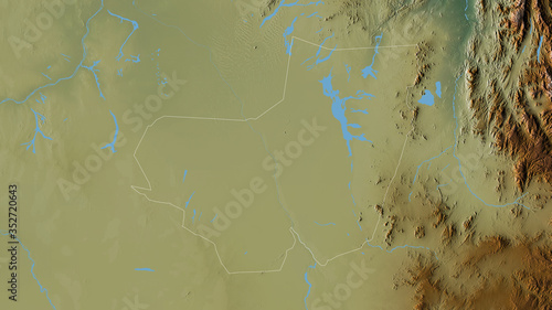 Kassala, Sudan - outlined. Relief photo