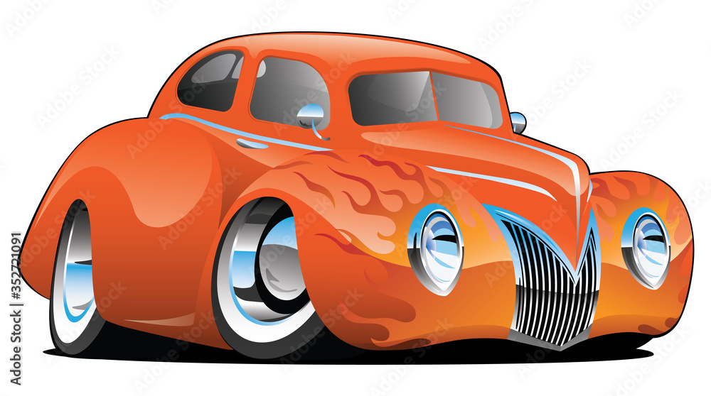 Custom Street Rod Vintage Car Cartoon Isolated Vector Illustration ...