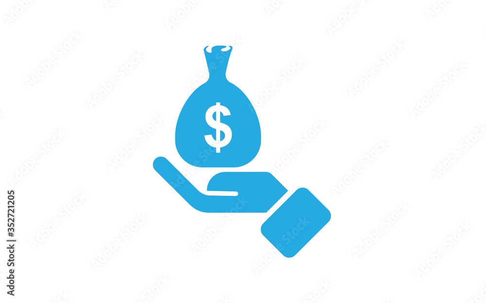 illustration of hand bring money icon design illustration of hand bring money icon design