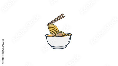 Indonesian famous food Bakso vector illustration