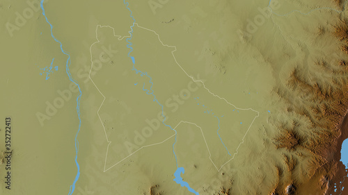 Sennar, Sudan - outlined. Relief photo