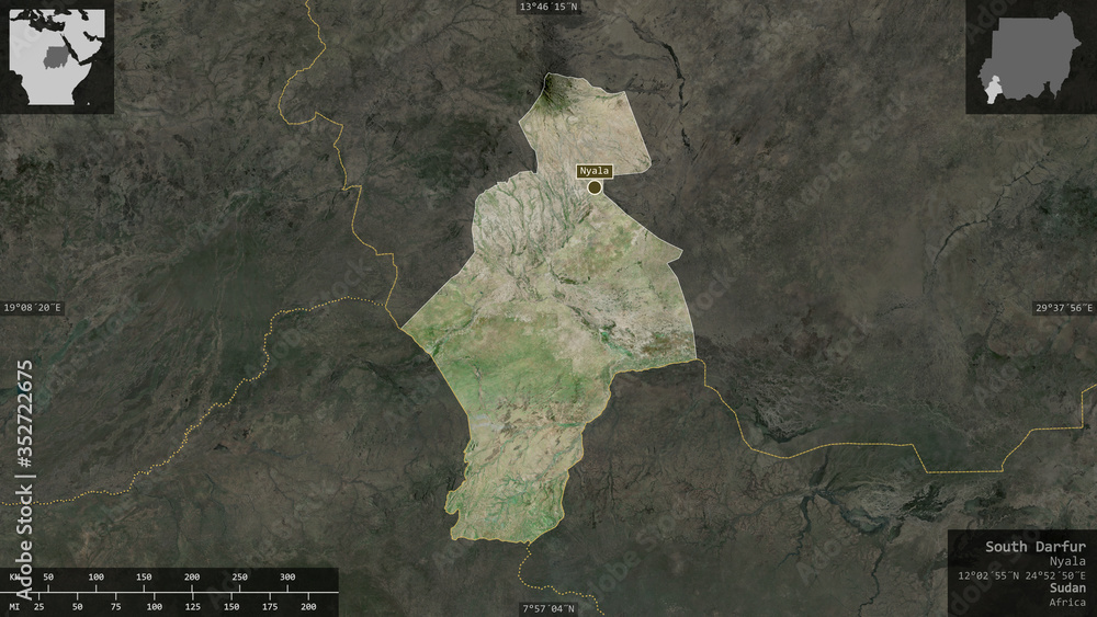 South Darfur, Sudan - composition. Satellite