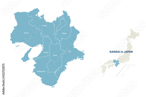 Tableau sur toile kansai map