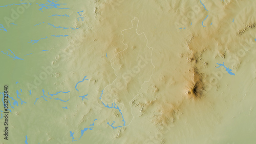 West Darfur, Sudan - outlined. Physical photo