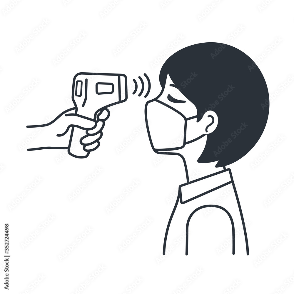 Fototapeta premium 検温 体温測定のイラスト