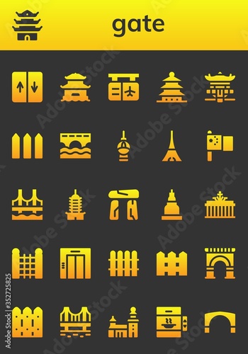 gate icon set