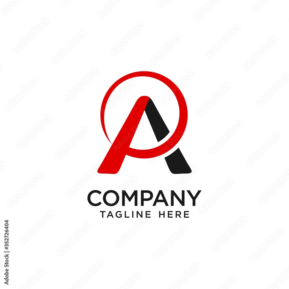 letter A and circle logo vector design letter A and circle logo vector design