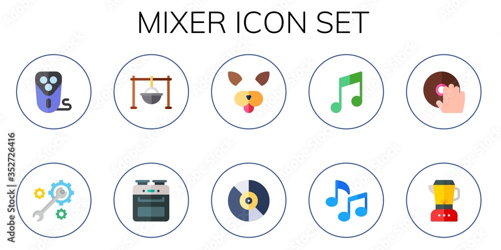 Modern Simple Set of mixer Vector flat Icons