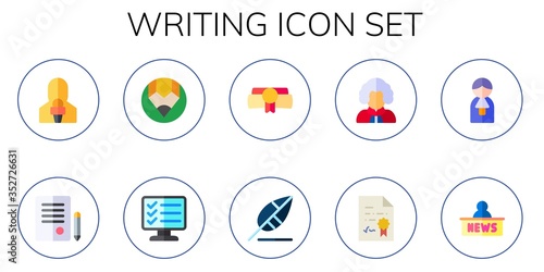 writing icon set
