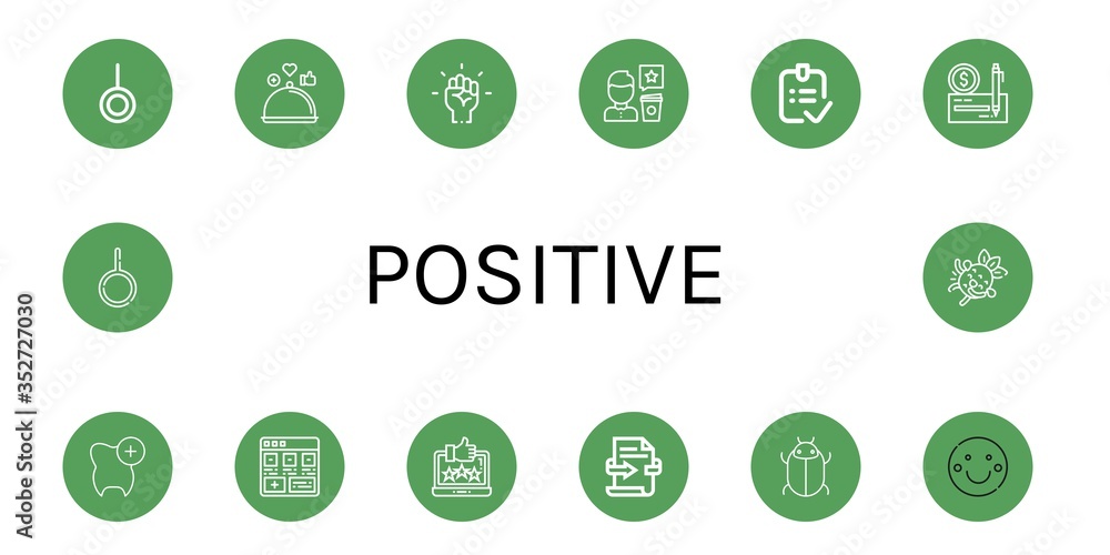 positive simple icons set