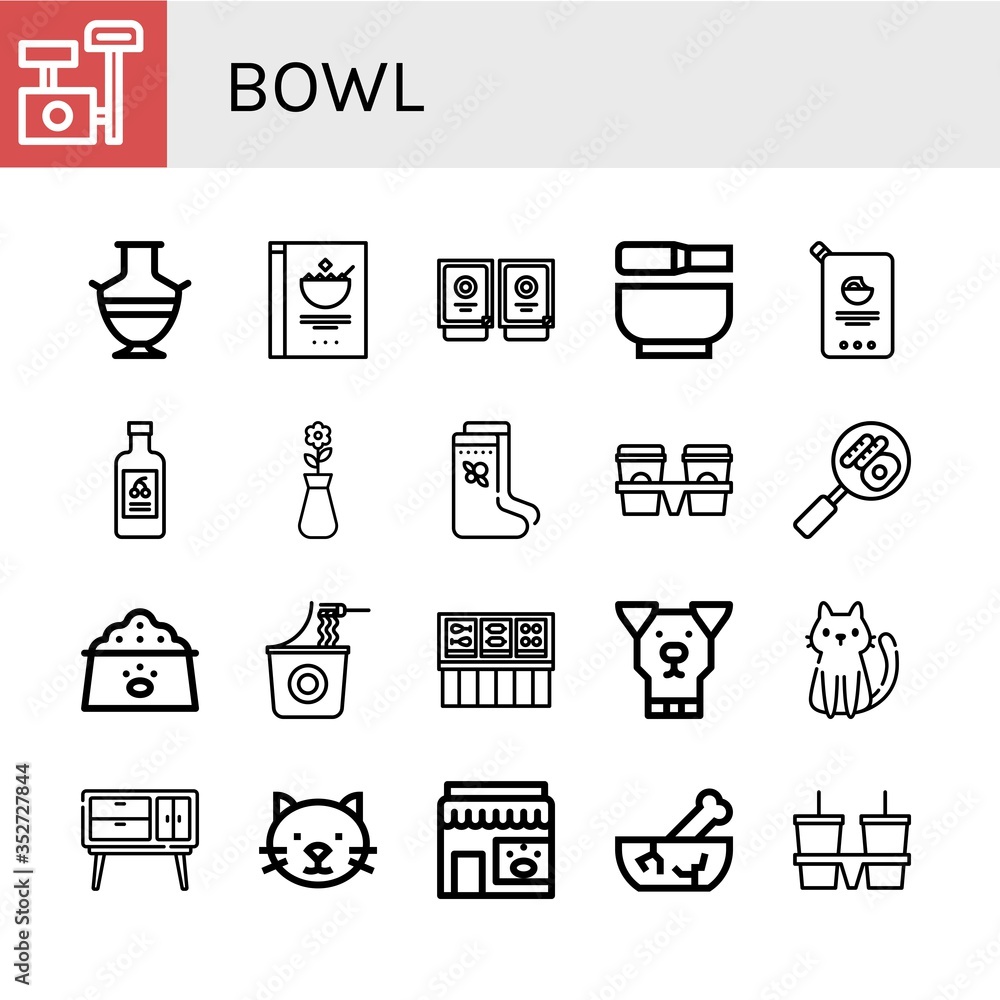 Set of bowl icons